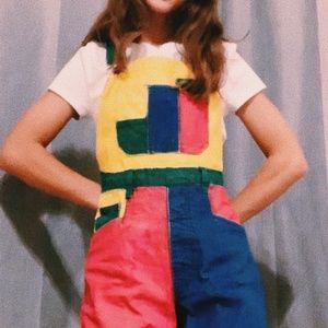 Hand painted primary color overalls ❤️💛💚💙